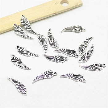 

200 pcs 5*17mm Mini Angel Wings Charms Vintage Metal Zinc Alloy Fashion Trendy Small Wings Pendant for Jewelry Making D1149