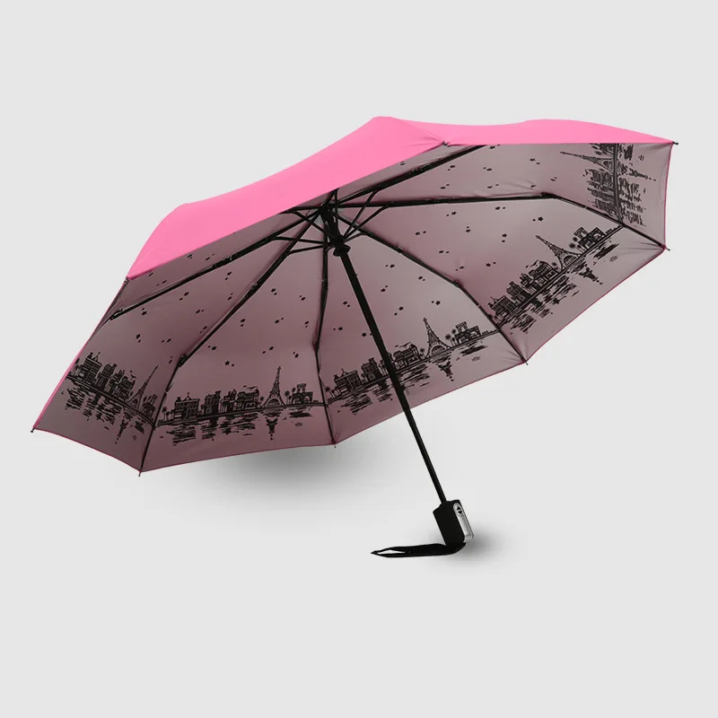 

Automatic Folding Umbrella 8-Rib Strong Windproof Super Wide Outdoor Women Anti-uv Protection Sunscreen Parasol