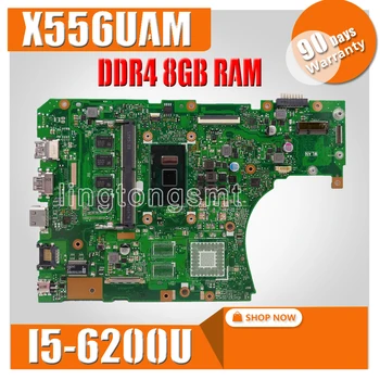 

DDR4 X556UAM laptop motherboard For Asus X556U X556UV X556UQ X556UQK mainboard Test original motherboard DDR4 8GB RAM I5-6200U