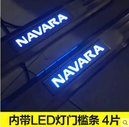 

Stainless Steel LED Scuff Plate/Door Sill Door Sill pedal bienvenidos for Nissan NAVARA NP-300 2014-2018 Car styling
