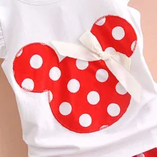 Puseky Vestido Princesa 2 PCS Set Cute Kids Baby Girls Clothes Minions Minnie Mouse Party Dress Vest Skirt Toddler Clothes 1-6Y
