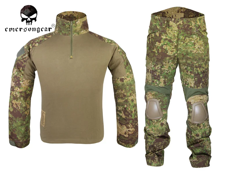 Военная тактическая одежда страйкбол охота EMERSON BDU Униформа Combat Gen2 рубашка и брюки колено локоть Pa мультикам черный AOR Лесной - Цвет: Greenzone