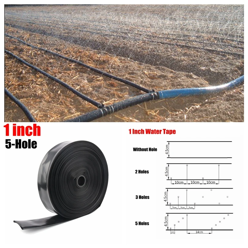 200m-1-n45-Φ28mm-5-hole-hose-irrigator-greenhouse-water-drip-tape-farm-land-crops-plants-sprinkling-watering-irrigation-system