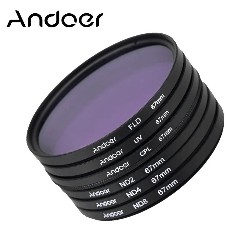 67mm Andoer UV+CPL+FLD+ND Photography Filter Kit Set for Nikon Canon