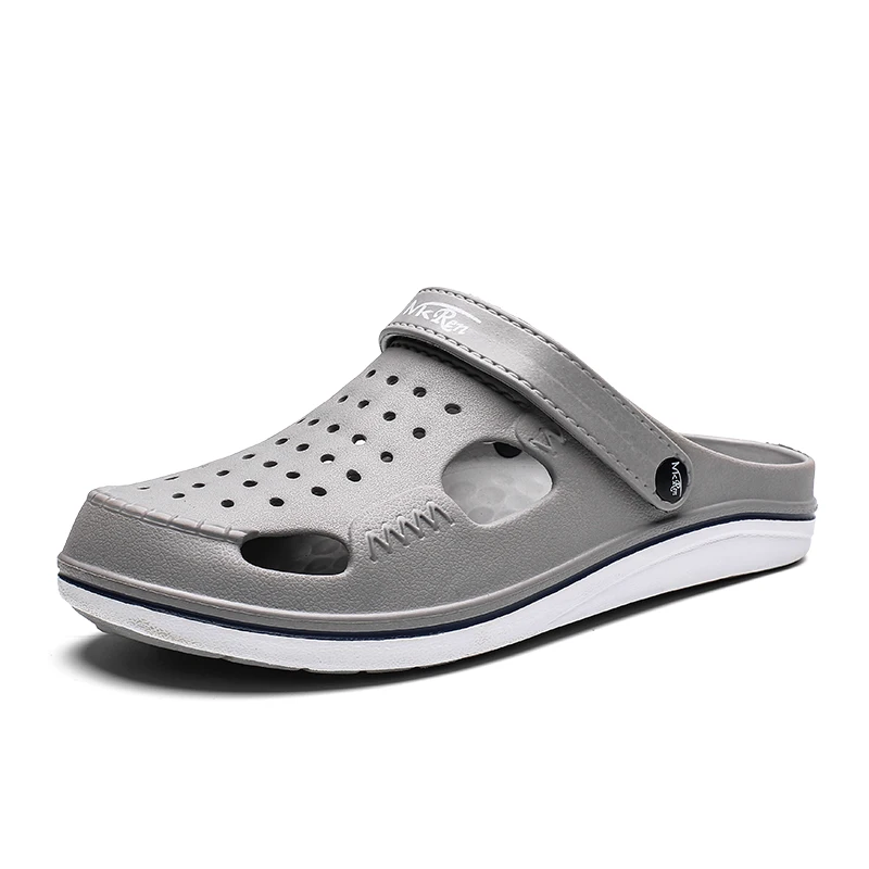 YEINSHAARS/Брендовые мужские повседневные туфли-сабо черного цвета с узором «Сад»; популярные мужские сандалии с ремешками; летние шлепанцы; пляжная обувь для плавания; большие размеры 39-45