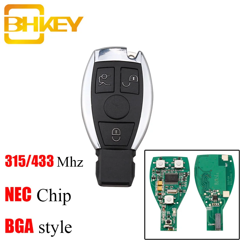 BHKEY 3 кнопки умный дистанционный ключ Fob для Mercedes Benz 315 Mhz/433 Mhz для Mercedes Benz Год 2000+ Ник и BGA управление