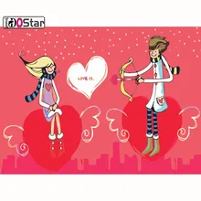 Картина по номерам меч Купидона Любовь Сердце Раскраска по номерам картины Домашний декор холст украшения модульные картины