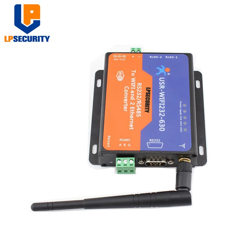 LPSECURITY USR-wifi 232-630 Серийный RS232/RS485 к wifi серверу с 2 каналами RJ45