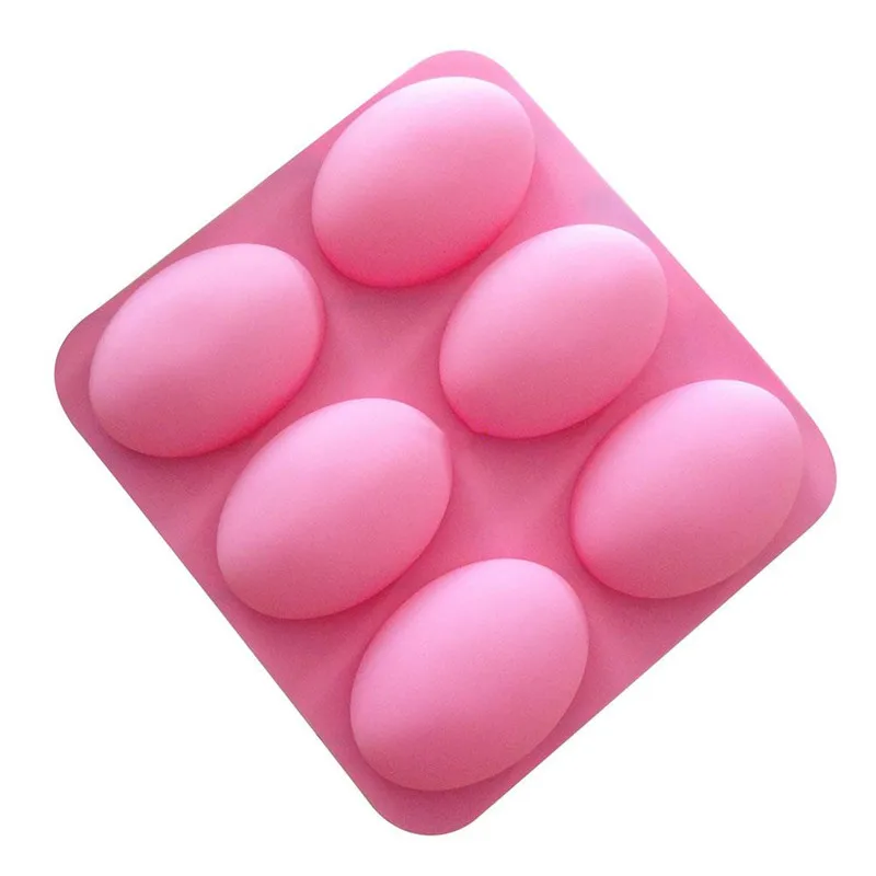 

6 Slots Cake Mold Tool DIY Fondant Oval Goose Eggs Shape Silicone Handmade Craft Moulds Make ICE Jelly