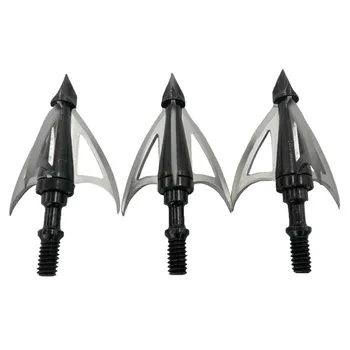 

3Pcs 100 Grain Hunting Black Broadhead 3 Baldes for Crossbow Hunting