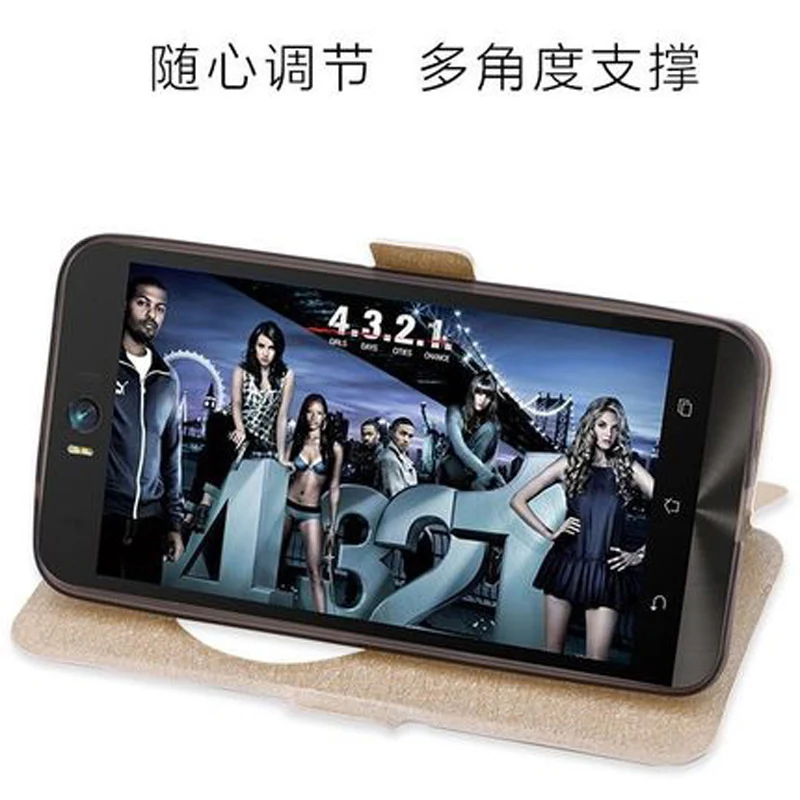 Флип чехол из ТПУ и кожи с подставкой для ASUS ZenFone Selfie ZD551KL Z00UD задняя крышка