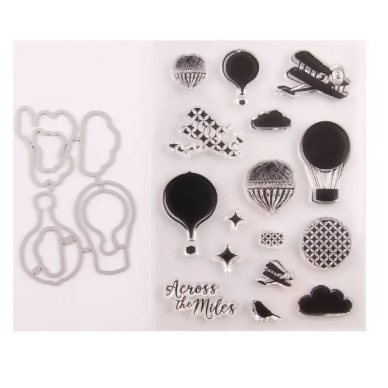 Air Balloon Seal Stamp With Cutting Dies Stencil Set DIY Scrapbooking Embossing Photo Album Decorative Paper Card Craft Art Hand | Дом и сад