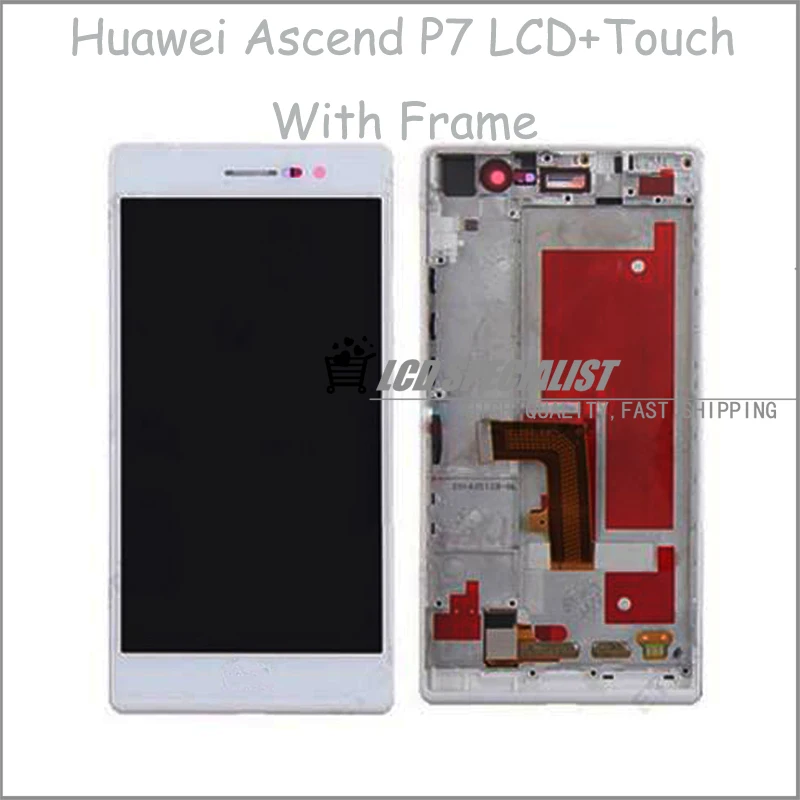 

White Color Replacement for Huawei Ascend P7 LCD Display+Touch Screen Digitizer With Frame Full Assembly