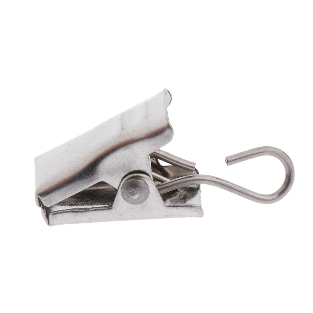 MagiDeal 30-Pcs Curtain Glider Window Treatment, Curtain Clips Hook Hanger, Clothes Line Peg 30mm Silver