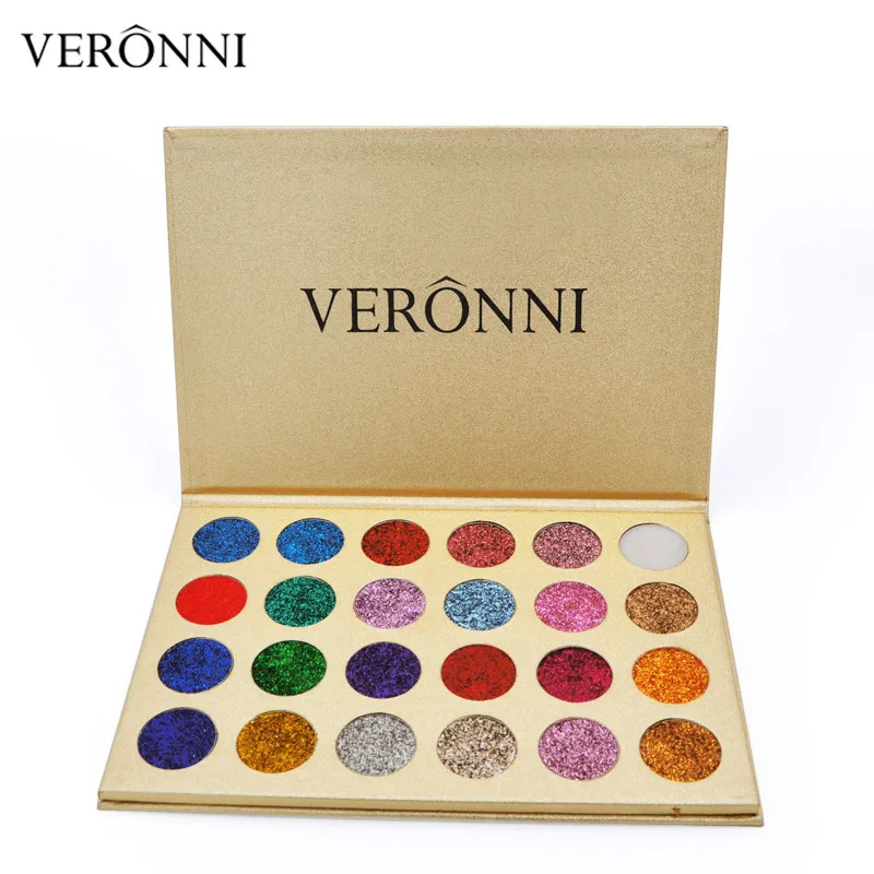 VERONNI, профессиональная палитра теней для век, 24 цвета,, новинка, макияж для глаз, блестящие тени для век, прессованные палитры, красота, косметика - Цвет: 24 Mixed Color