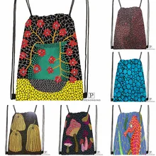 Пользовательские Yayoi Kusama походная сумка на шнурке милый рюкзак для детей(черная спинка) 31x40 см#180531-03-10