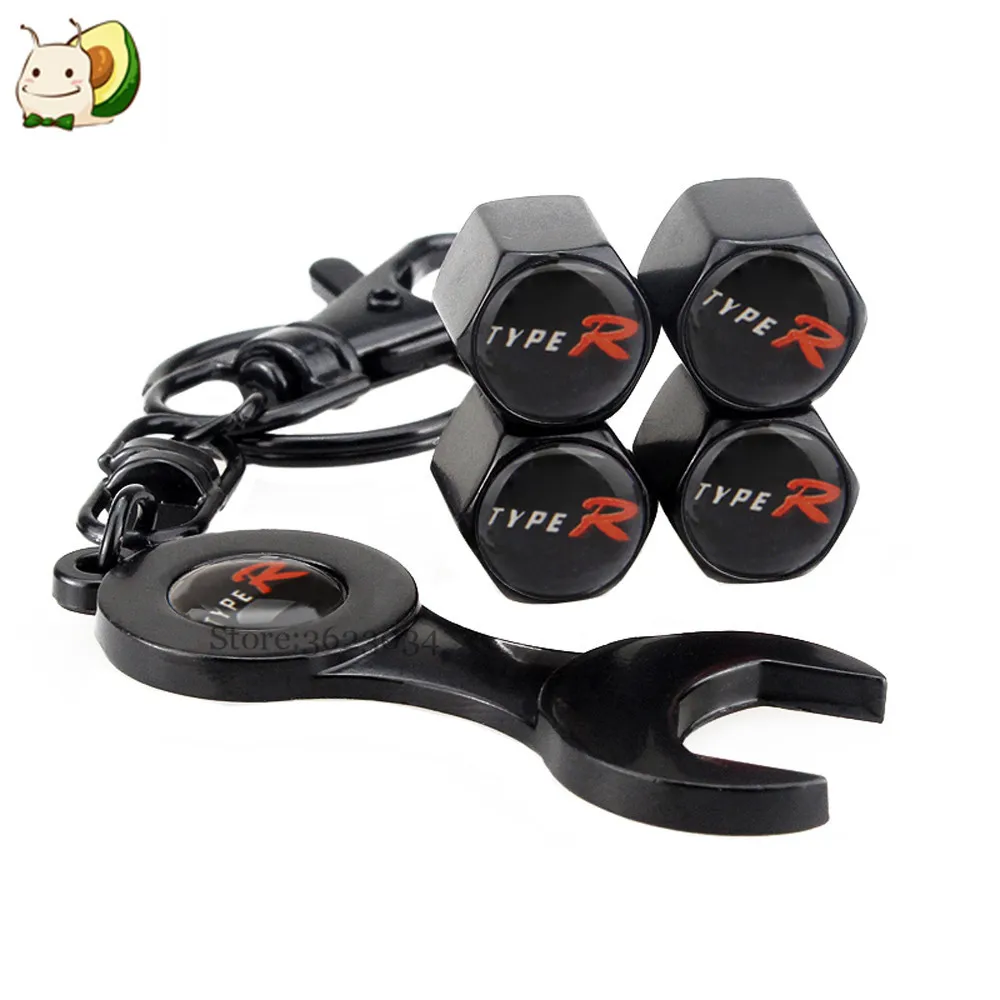 Tire Valve Caps Stainless Steel Type R Logo for Honda Accord Civic CRV