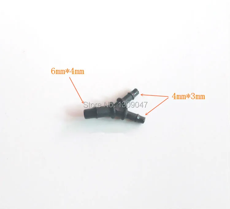 

50pcs/lot plastic UV ink tube connector solvent printer tube connector 6X4mm to 4X3mm Mutoh Roland Mimaki UV Y shaped connectors