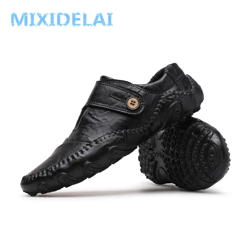 MIXIDELAI/модная мужская повседневная обувь в британском стиле; Мужская обувь без застежки из натуральной кожи; Высококачественная Уличная обувь; zapatos hombre