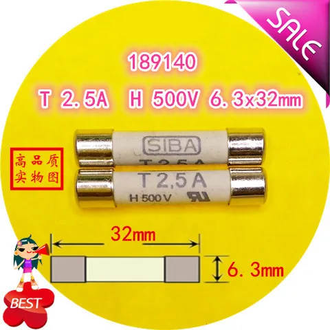 Предохранитель 189140 7006565 T 2.5A H 500 V 6x32mm предохранитель
