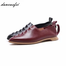 Женские балетки из натуральной кожи без шнуровки на плоской подошве; фирменный дизайн; мягкая удобная Весенняя женская обувь с острым носком