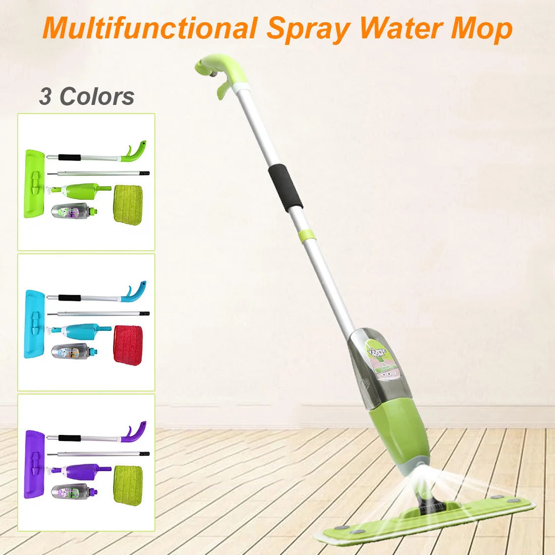 Reusable Spray Floor Mop Microfiber Pads 360 Degree Handle Mop for Home