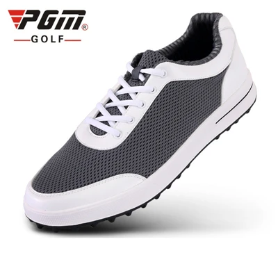 Бренд Pgm Мужская обувь для гольфа из сетчатого материала Мужская дышащая светильник кроссовки для гольфа мягкая вентиляция Pgm спортивная обувь D0349 - Цвет: Темно-серый