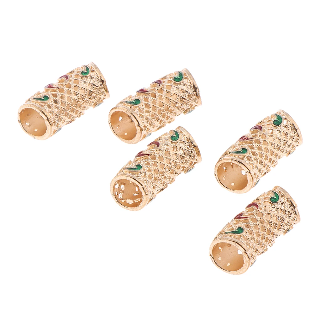 5x Hair Tube Beads Dreadlocks Beads Hair Braiding Jewelry Hair Decoration Accessories,Retro Tibetan Style