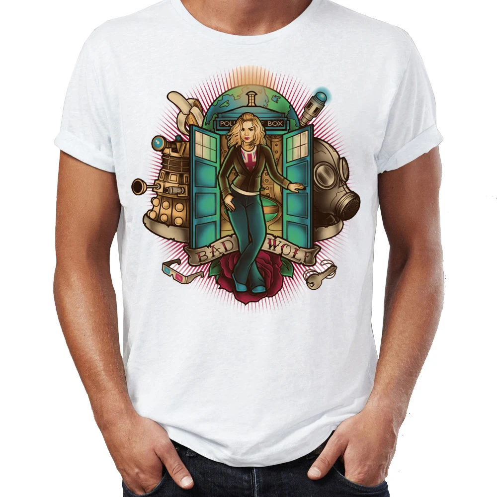 

Men's T Shirt Doctor Who Rose Tyler Bad Wolf Awesome Artwork Printed Tee
