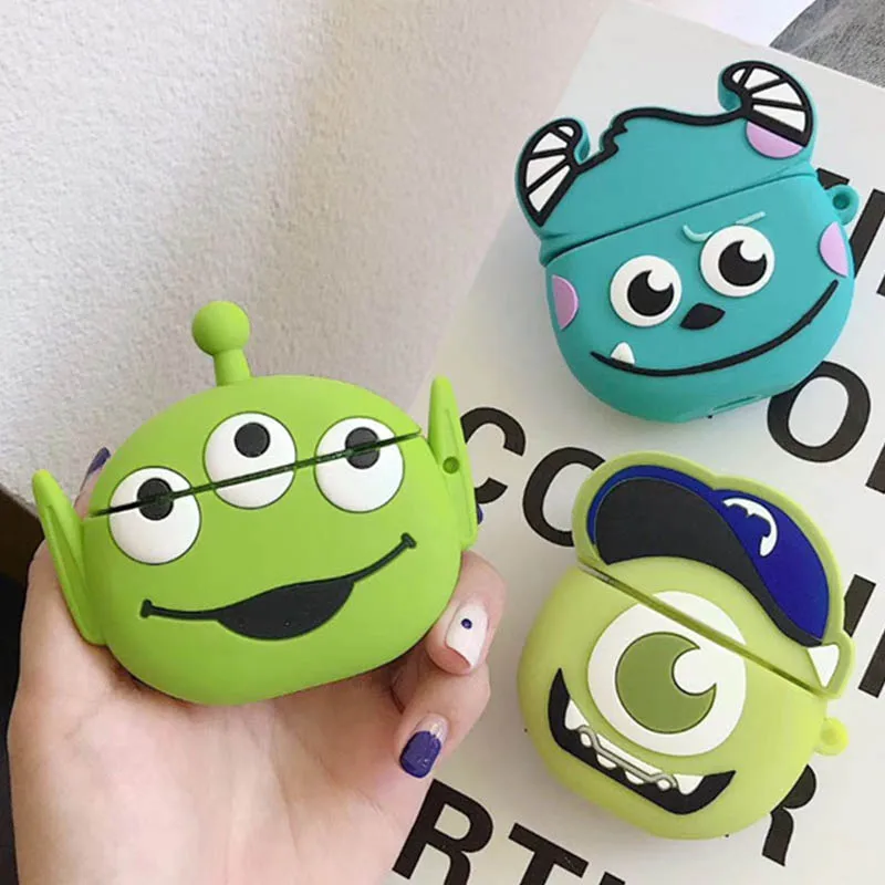 

Mike Sulley Monsters Silicon Case for Airpods Bluetooth Wireless Earphone Case Charging Box Alien Cartoon Bags for Airpods 1 2