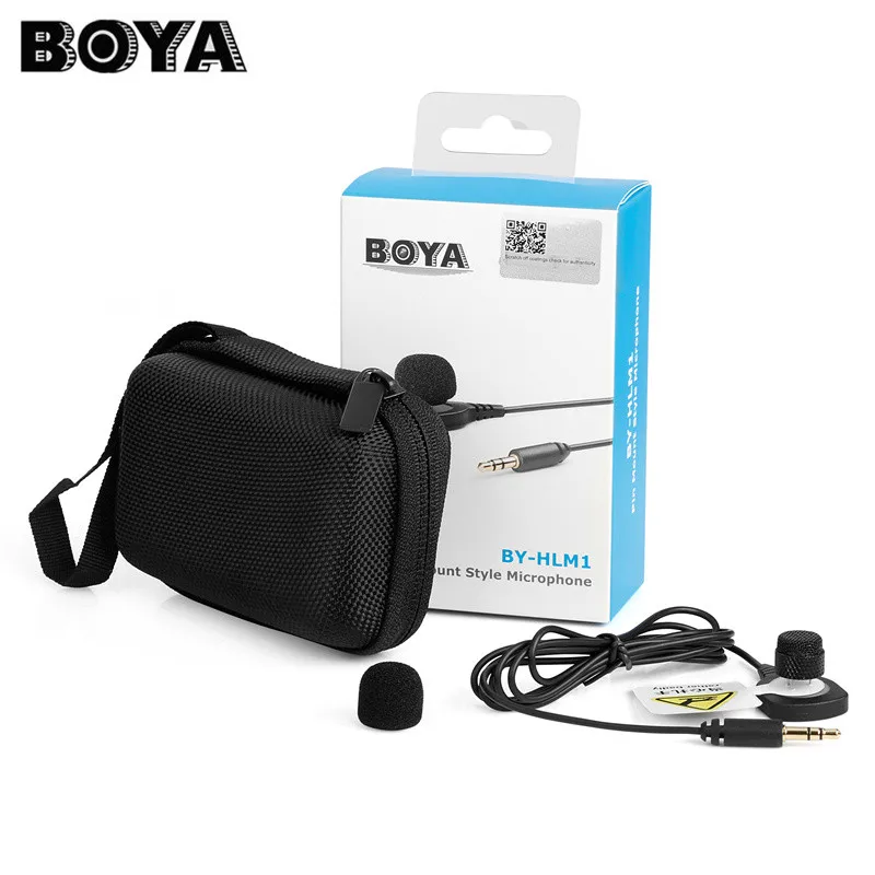 

BOYA BY-HLM1 3.5mm Collar Clip Omnidirectional Condenser Microphone with Windscreen for Canon for Nikon Camera Camcorder