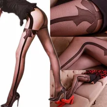 Популярные женские сексуальные длинные чулки с бантом, колготки, модные чулки, высокие эластичные колготки, черные Чулочные изделия