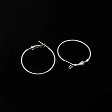 30 мм застежка-крючок для сережек 50 шт./лот покрытая родием фурнитура для сережек CN-FRB003-69