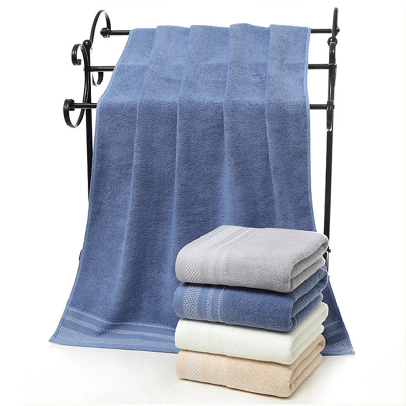 

2018 New Solid Whirt Blue Brown Gary 100% Cotton Face Towels Hand Towel Bath Towels for Adults Beach Towel Hotel Sizes 70*140cm