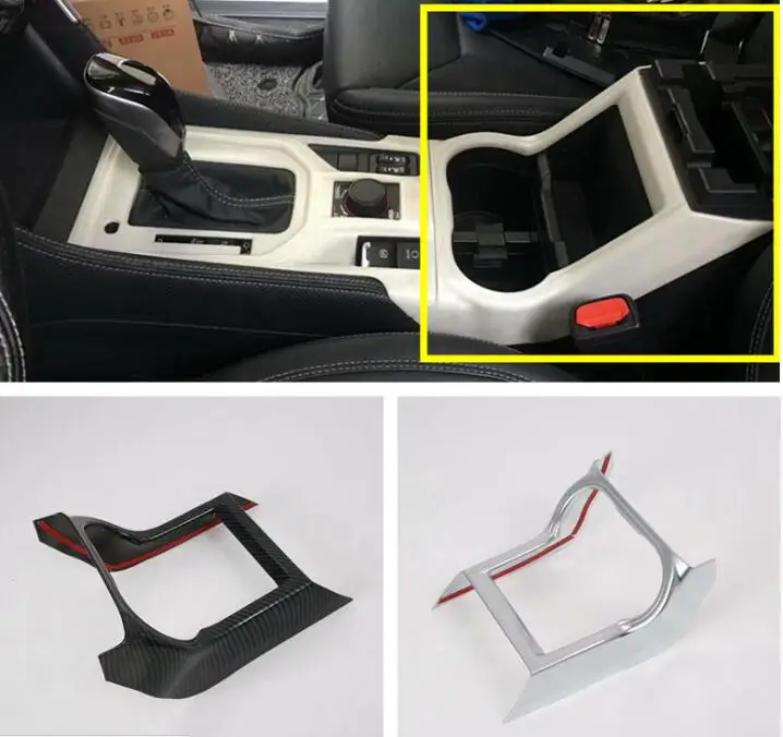 

For Subaru Forester 2019 Cup Holder Decorative Trim Cover Cup Holder Base Interior Strip Sticker ABS Chrome / Carbon Fiber