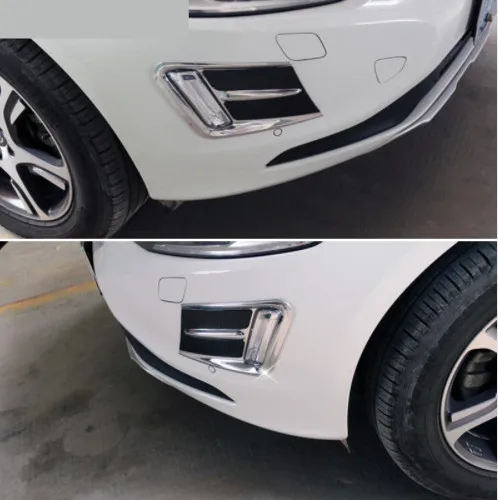  Chrome Styling Front Fog Lamp Frame Decoration Trim For Volvo XC60 2014-17 Car Exterior Accessories