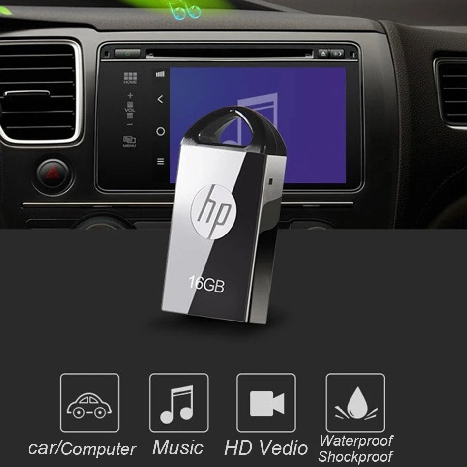 hp мини металлический usb флэш-накопитель флешки 64 GB 32 GB 16 GB Flash Memory stick Флеш накопитель usb stick для ноутбука автомобиля V221W