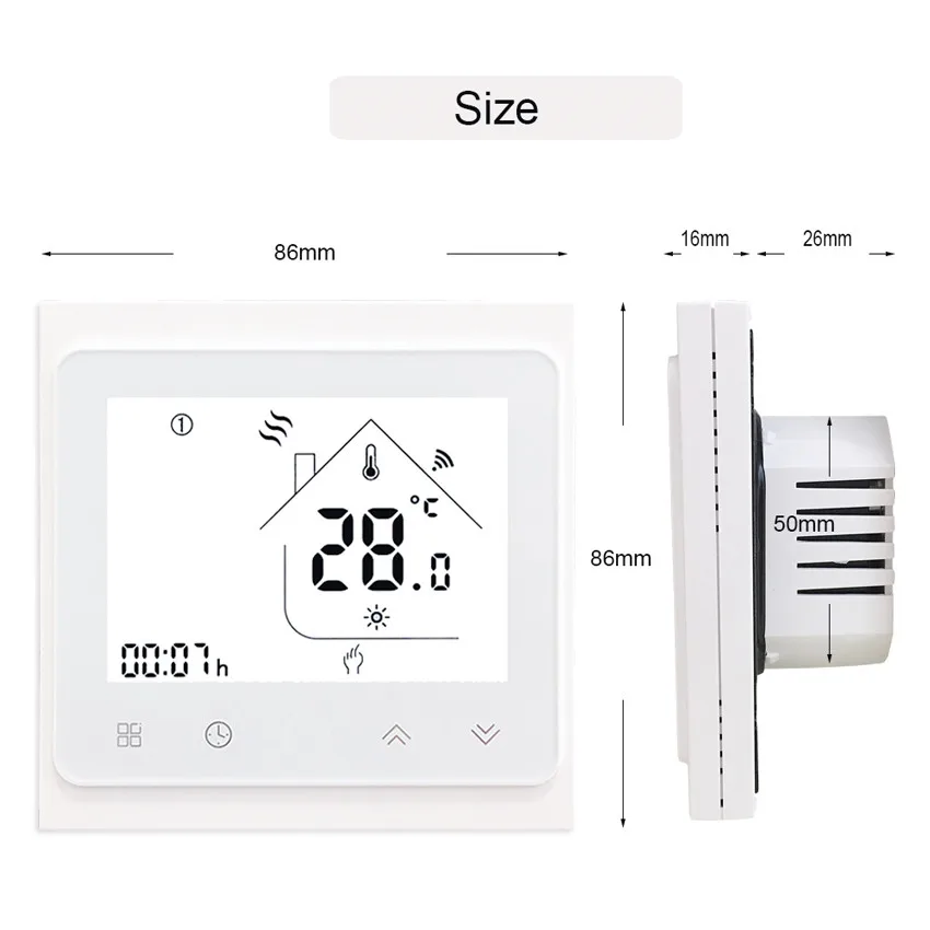 Термостат, WiFi, контролируемый термостат, газовый котел/вода/электрический теплый пол, умный термостат, wifi, белый и черный цвет