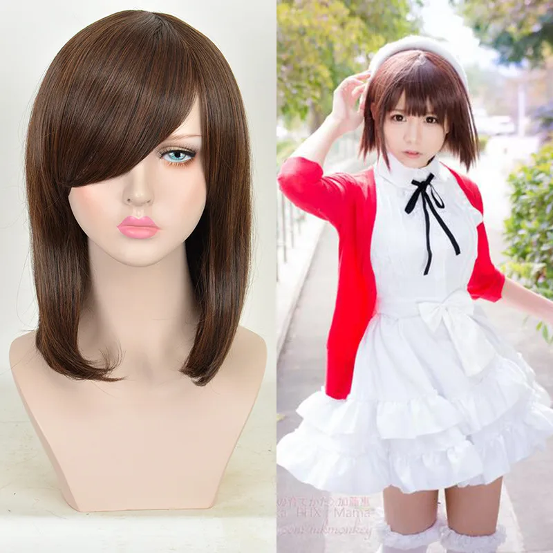 

New Arrival Perucas Cosplay Short Straight Brown Heat Resistant Synthetic Women Wigs Fashion Party Cheap Good Quality Brown Wig