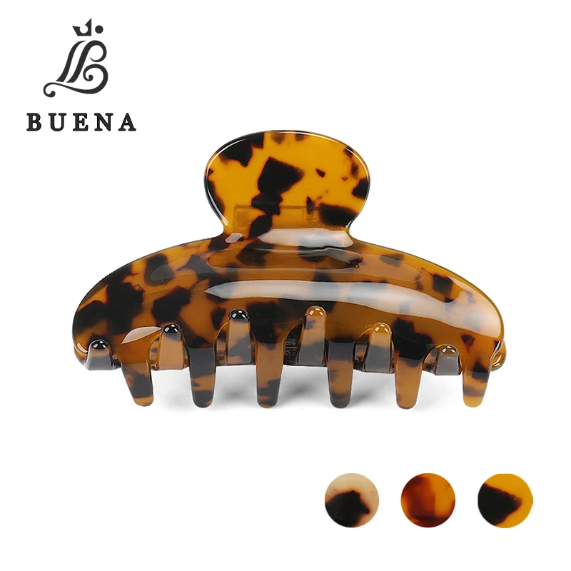 

Hot sale Classic Tortoiseshell color Hair Claw Simple Big Acetate Hair Clamps Hair Clips for Women LD1061