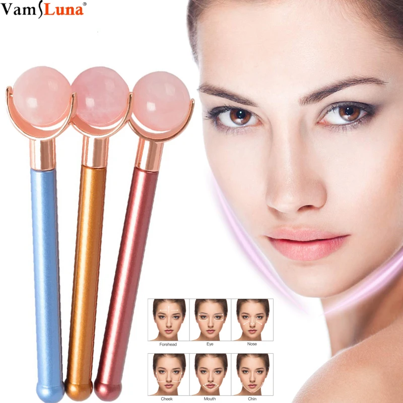 

Eye Jade Roller Massage Stainless Steel Natural Quartz Facial Roller Slimming Anti Wrinkle Cellulite Face Beauty Crystal Stone