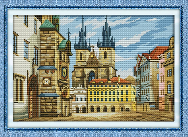 

Russian architecture Counted Cross Stitch 11CT Printed 14CT Set DIY Chinese Cotton Cross-stitch Kit Embroidery Needlework