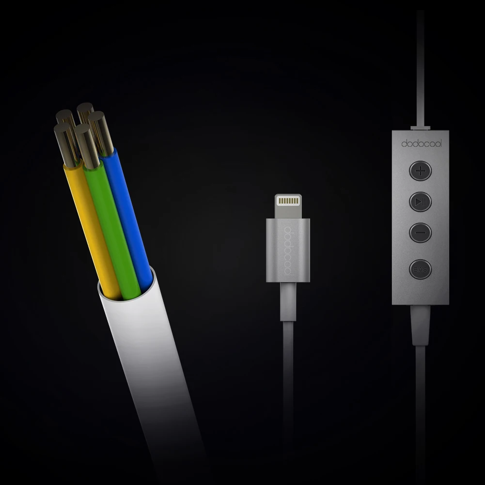 Dodocool MFi Hi-Res стерео наушники-вкладыши с разъемом Lightning для iPhone X Plus 8 7 Plus SE iPad Air iPhone наушники