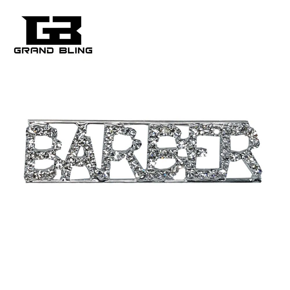 

Crystal Word Brooch Unique Gift "BARRBER" Profession Lapel Pin