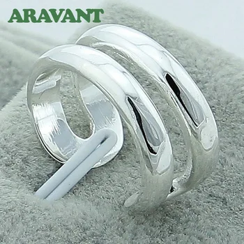 

925 Jewelry Silver Plated Simple Open Rings For Women Men Fashion Ring Jewelry