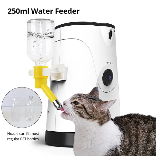 Automatic Pet Feeder with 110° HD Camera Video Voice Recording Real-time Sharing 250ml Water Feeder for Dogs & Cats 4