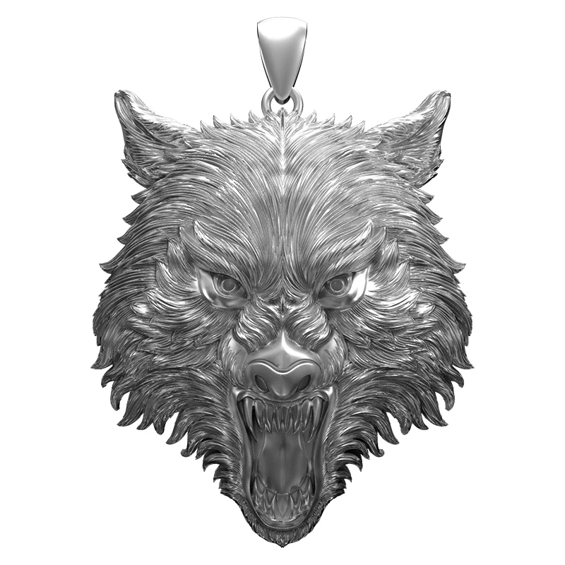 Горячая Распродажа, стандартная 925 пробы серебряная подвеска в виде волчьей головы, ювелирное изделие в стиле ретро, два варианта, агрессивный супер свирепый волк