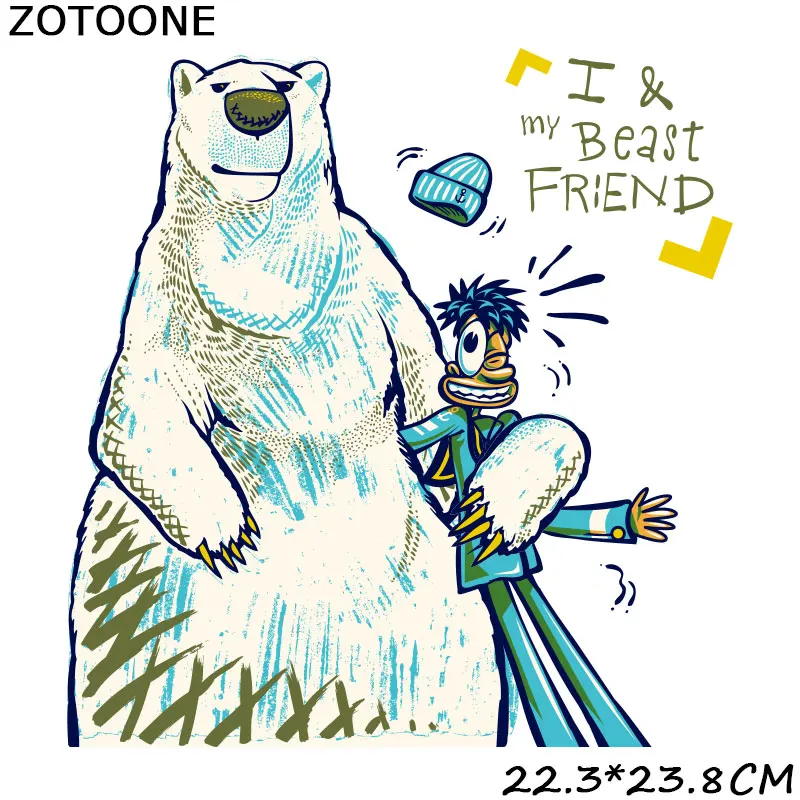 ZOTOONE I & My Beast Friend милые Мультяшные накладки с утюгом для футболок аппликацией в