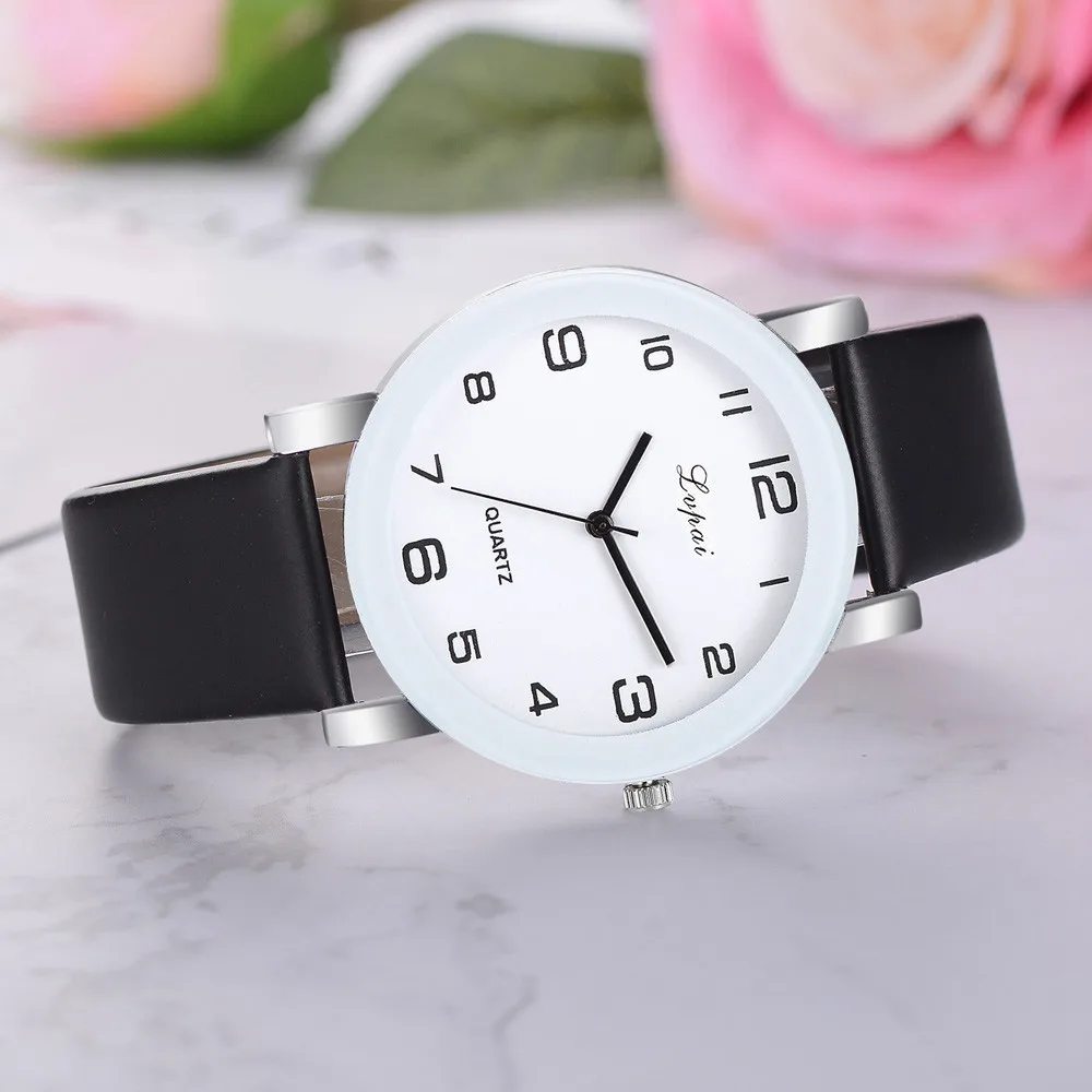 Женские часы с кожаным ремешком водонепроницаемые повседневные простые цифровые весы из белого сплава кварцевые наручные часы с циферблатом браслет reloj mujer z70