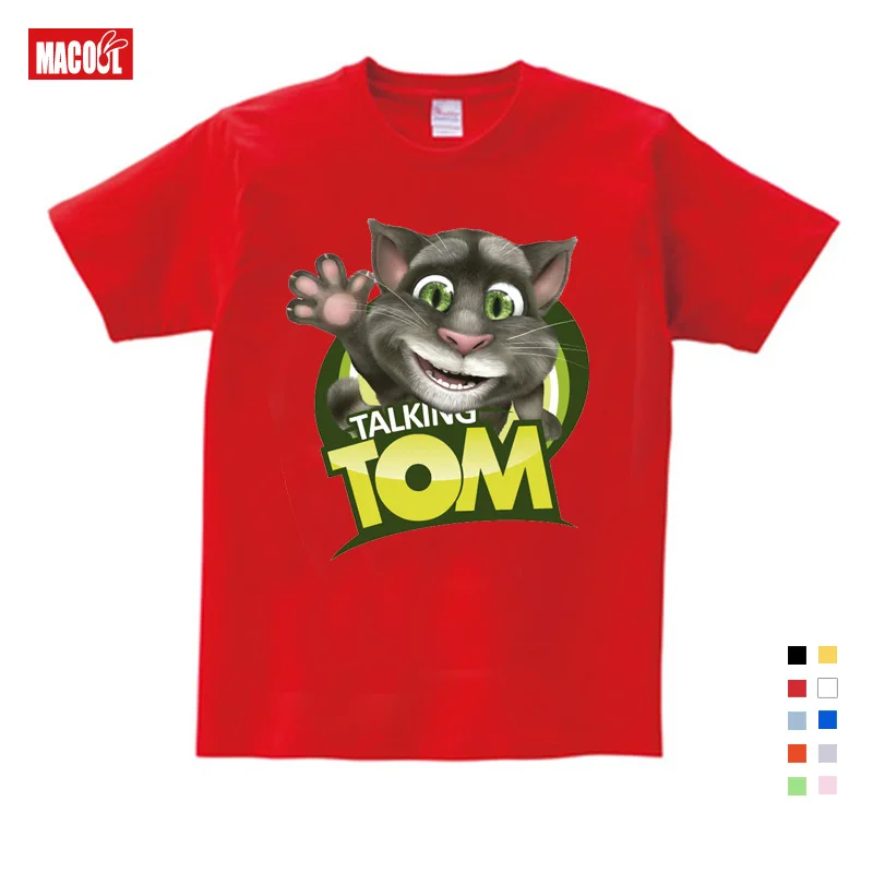 The Children's Favourite Online Games Can Talking Tom Cat Prints Child Summer Shirt Cat Tom and His Friends Cartoon Costumes 5T